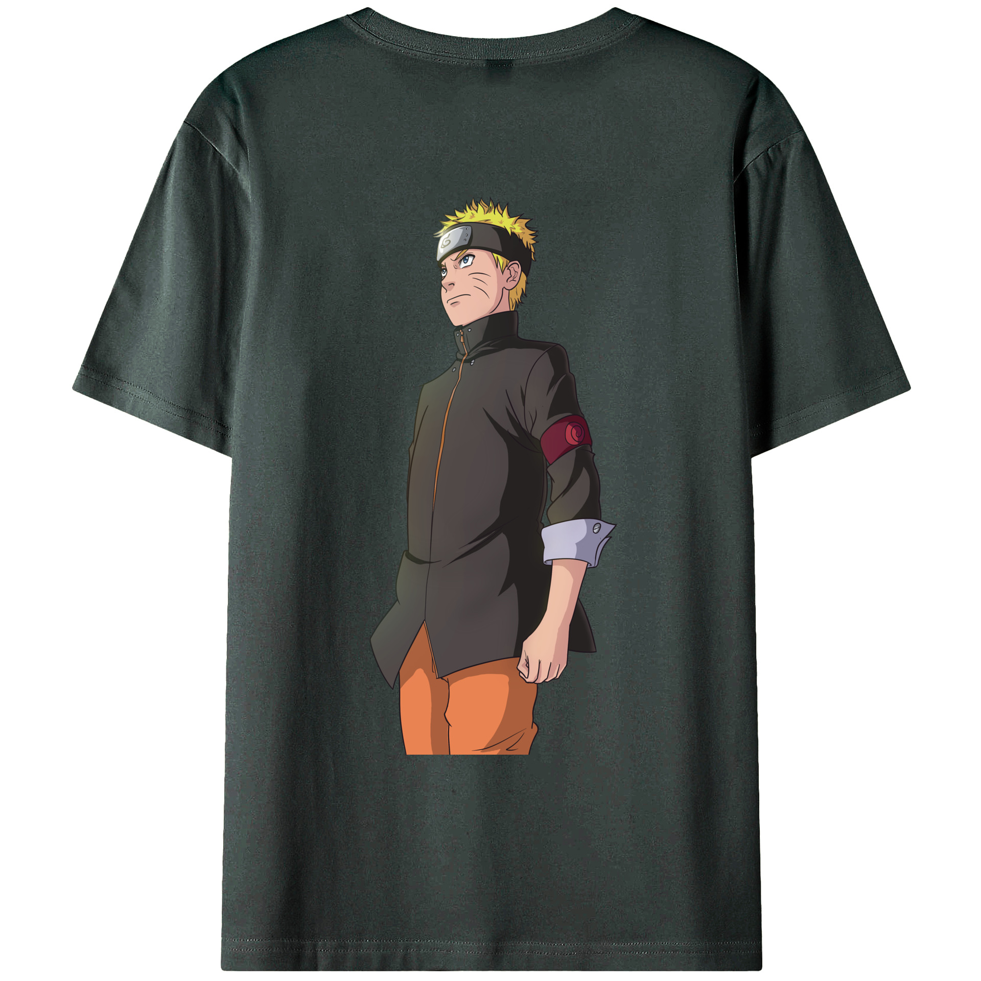 （画像用） NARUTO -ナルト- うずまき ナルト Uzumaki Naruto 綿100％ メンズ半袖Tシャツ（バックプリント） 通気性
